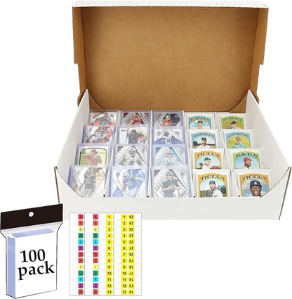 Storage Standard Card Sorting Tray With a lid,Stackable Trading Cards Raw For 20-Compartment Card Sorting Tray With index Labels,Sleeved or Toploaders for Mtg,Tcg,Sports Cards.Cardshow Vendor Showcase
