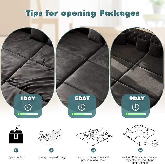 90.6'' Velvet Folding Floor Sofa Bed