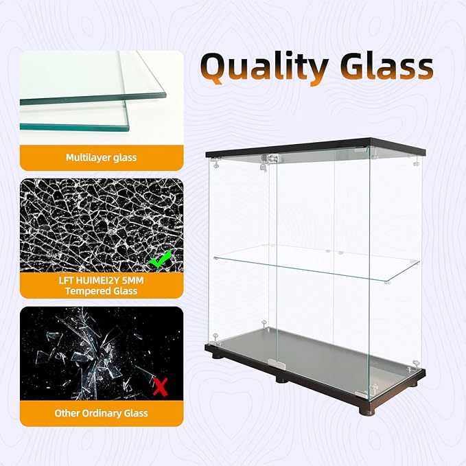 LFT HUIMEI2Y Glass Display Cabinet 2-Shelf