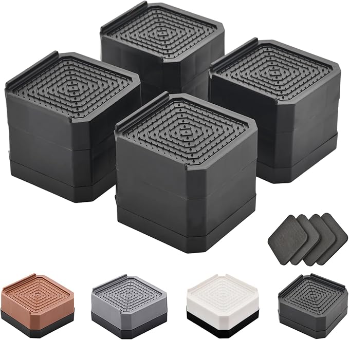 EclatBain Bed Risers Furniture Risers Heavy-Duty Rectangular Adjustable Block