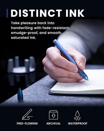 novium Hoverpen - Luxury Pen for Men & Women, Vertically Standing Executive Ballpoint Pen with Top Grade Free-Flowing Ink Refill, Metal Made, Unique Gifts, Luxury Pen for Men, Mens Gifts Ideas