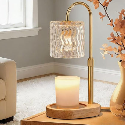Candle Warmer Lamp Electric: Dimmable Timer Candles Warming Lamps - Height Adjustable Burner Jar - No Flame Scented Melts Wax - All Candle Jars Table Light Home Decor