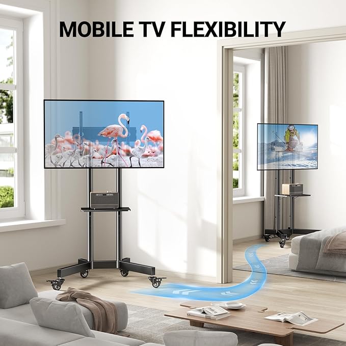 PERLESMITH Rolling TV Stand