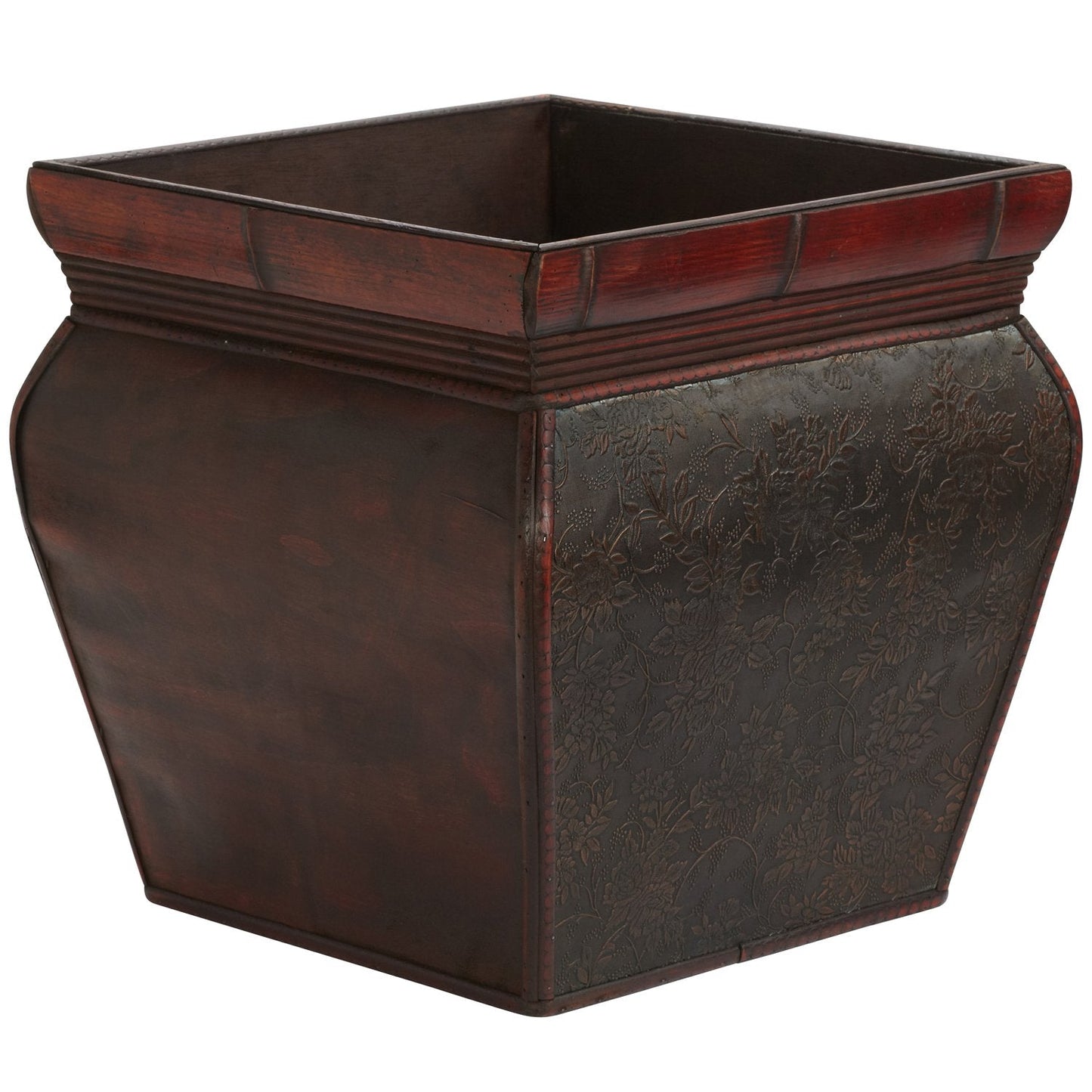 Nearly Natural 0523 Square Planters with Rim (Set of 4) Brown