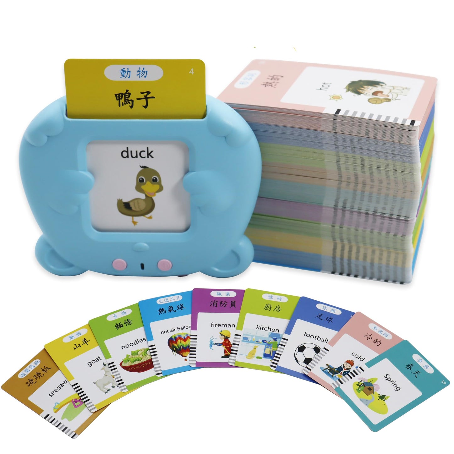 MAYAPHILOS 510 Sight Words Talking Flash Cards Cantonese and English, Trilingual Learning Flashcard Toys, Learn Cantonese and Chinese for Kids, Audible Pocket Speech for Toddlers