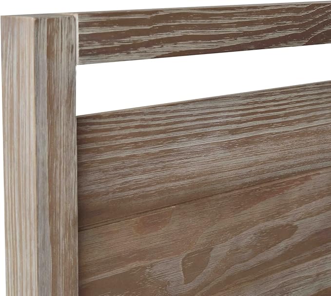 Grain Wood Furniture Loft King Size Solid Wood Bed, Weathered Pine