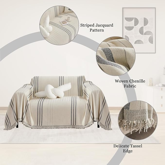 DREAMINGO Armchair Cover Washable Chenille Sofa Protector