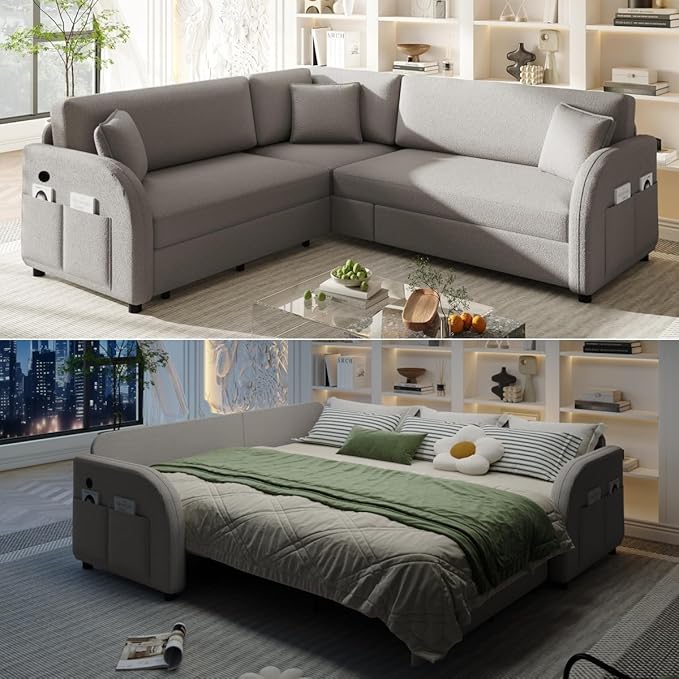 Queen Size Sleeper Sofas Convertible Couches, L Shaped Sectional Couch
