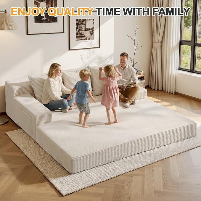 Erament Convertible Futon Sofa Bed Couch, Compression Boneless Floor Couch Sofa