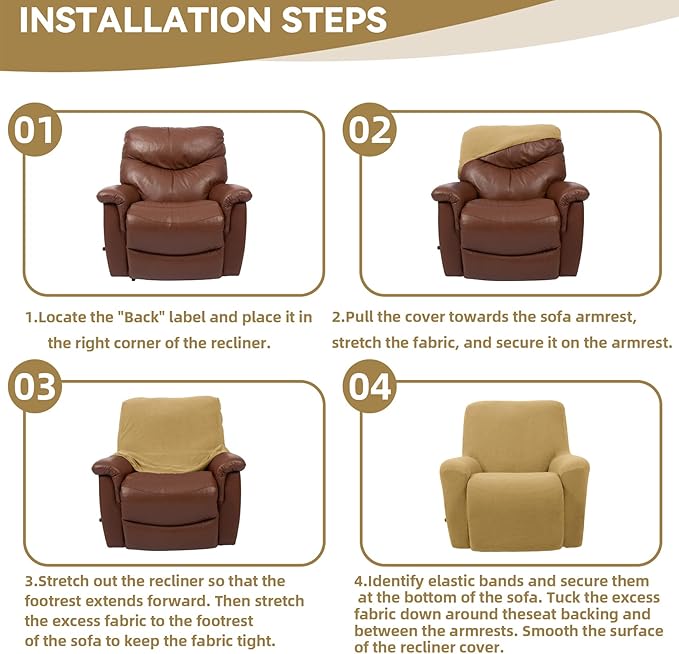 Cupuamon Recliner Chair Covers, Lazy Boy Recliner Covers Stretch Reclining