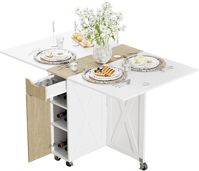 3imothrix Folding Dining Table, Small Dining Table, Space Saving Dining Table