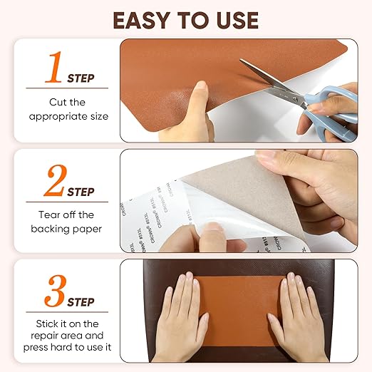 Leather Repair Patch Self Adhesive, 8.3″ x 11″ Vinyl Patch Kit, Leather Repair