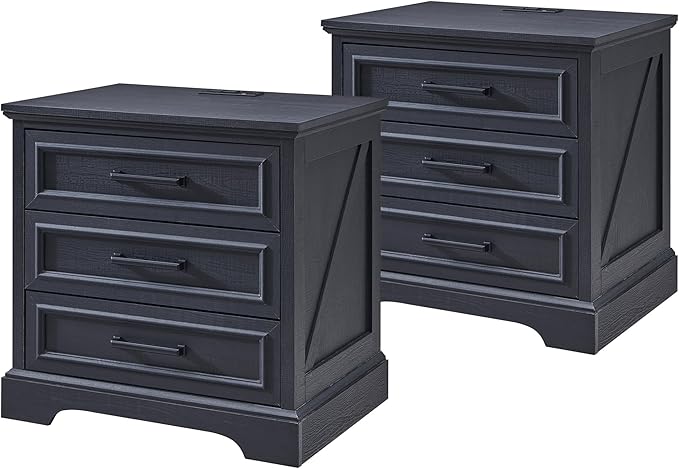 ACCOHOHO Farmhouse Nightstands Set of 2, 22 Inch Wide End Table