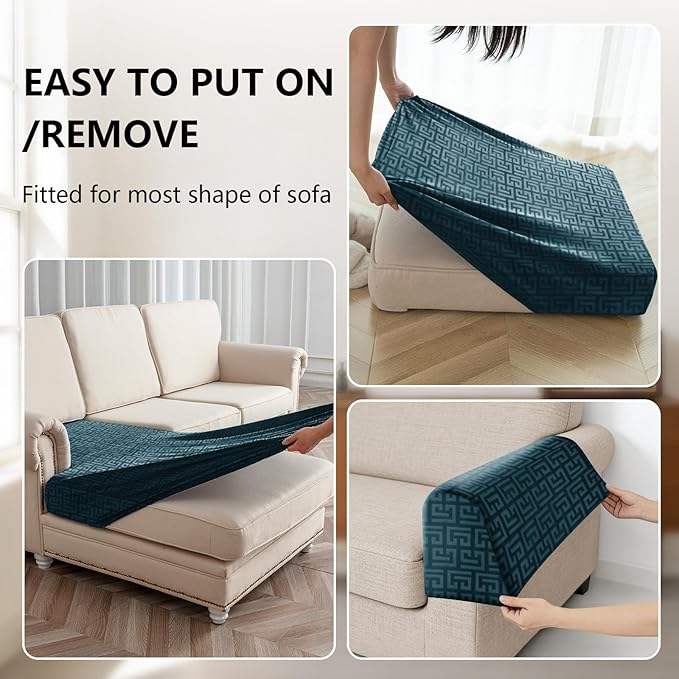 UNBBRRL 10 Pieces Stretch Sofa Cushion Covers