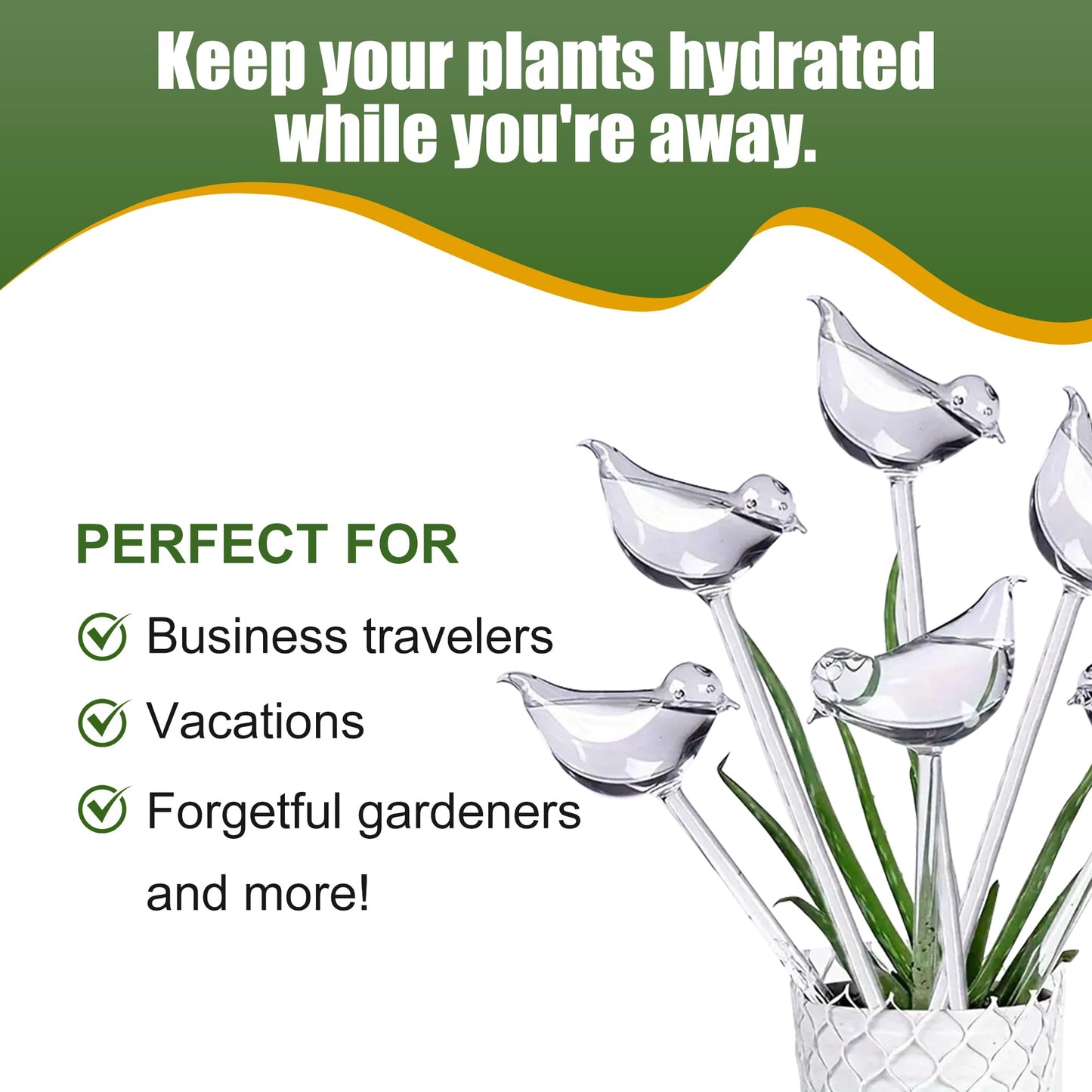 ZHUSSZHU 6 Small Handmade Bulbs PottedPlants Water Home Indoor-Outdoor GardenPatio Hanging Flower Spikes DecorationAutomatic Irrigation System (not Glass)