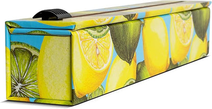 ChicWrap Lemon Refillable Foil Dispenser - One 12"x 30' Roll of Professional Grade Aluminum Foil - Reusable Dispenser w/Slide Cutter - Kosher Certified - Reduces Waste & Saves Money