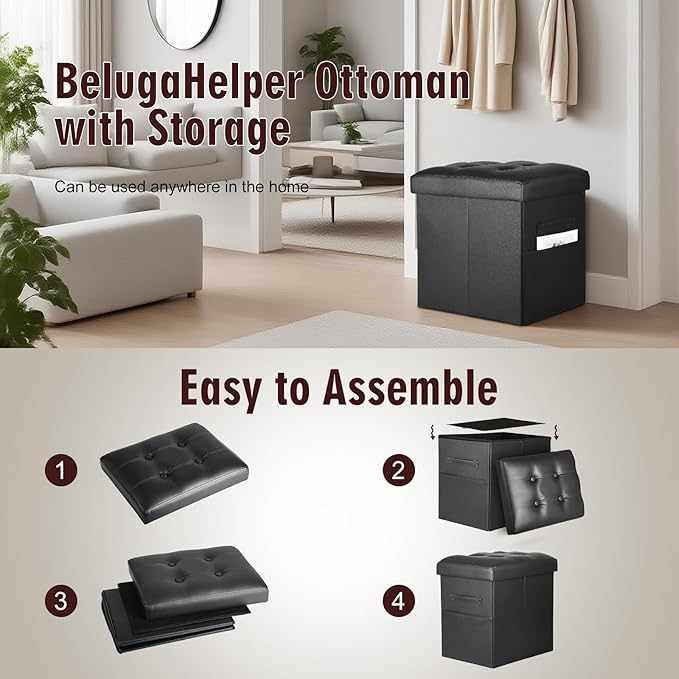 Storage Ottoman Foot Rest Stool