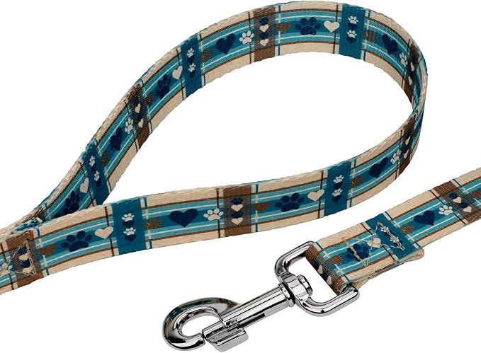 Country Brook Petz - Puppy Picnic Everyday Dog Collar and Leash - Plaid and Argyle Collection Featuring Charming Designs (1 Inch, Large)