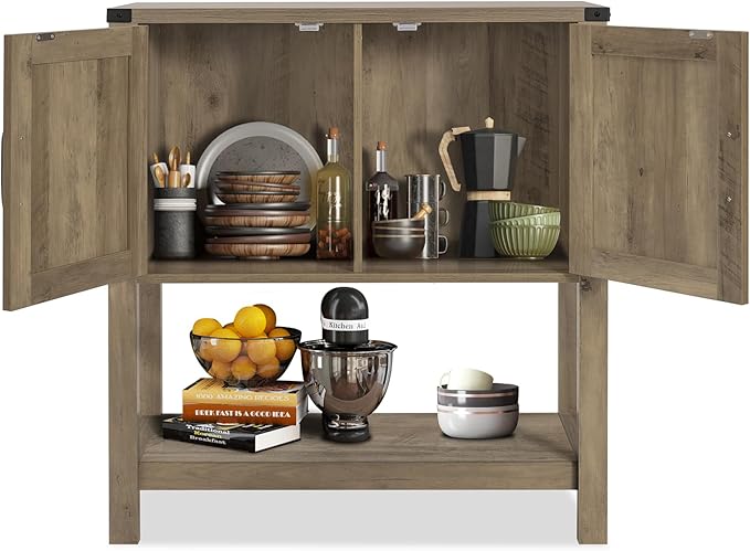Mufico Sofa Table Console Table, Coffee Bar Cabinet, 31.5 L x 13.8 D x 34.65 H