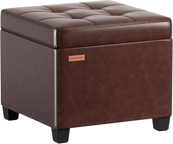 ABHENG Synthetic Leather Cover Steel Frame Ottoman