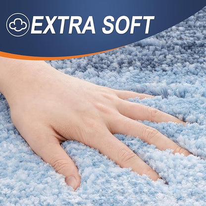 OLANLY Large Bathroom Rugs Mat 59x35, Extra Soft Absorbent Microfiber Bath Rugs, Rubber Backing, Quick Dry, Machine Washable Bath Mats for Bathroom Floor, Tub and Shower, Home Decor Accessories, Blue