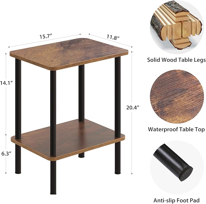 Apicizon 2 Tier End Table, Small Side Table