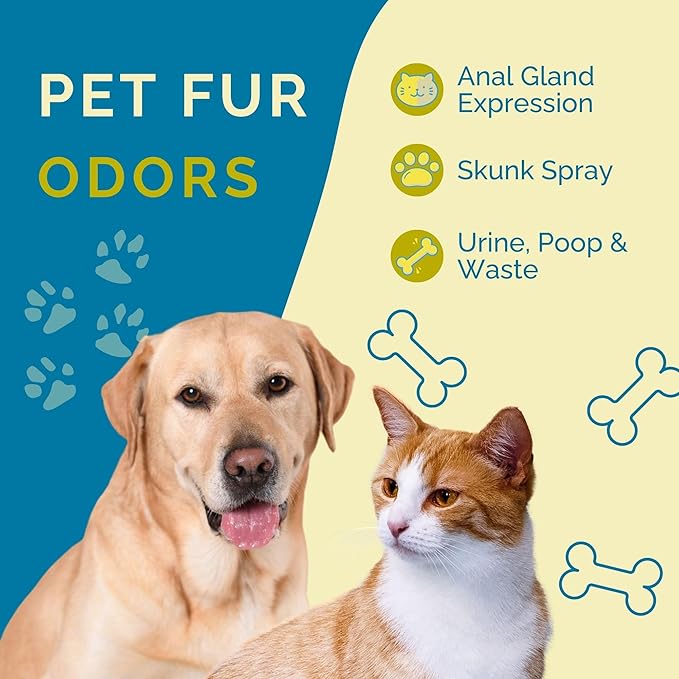 No Scent Anal Gland Express & Skunk Spray Pet Fur Cleaner for Dogs & Cats (8 Fl Oz / 237 mL)