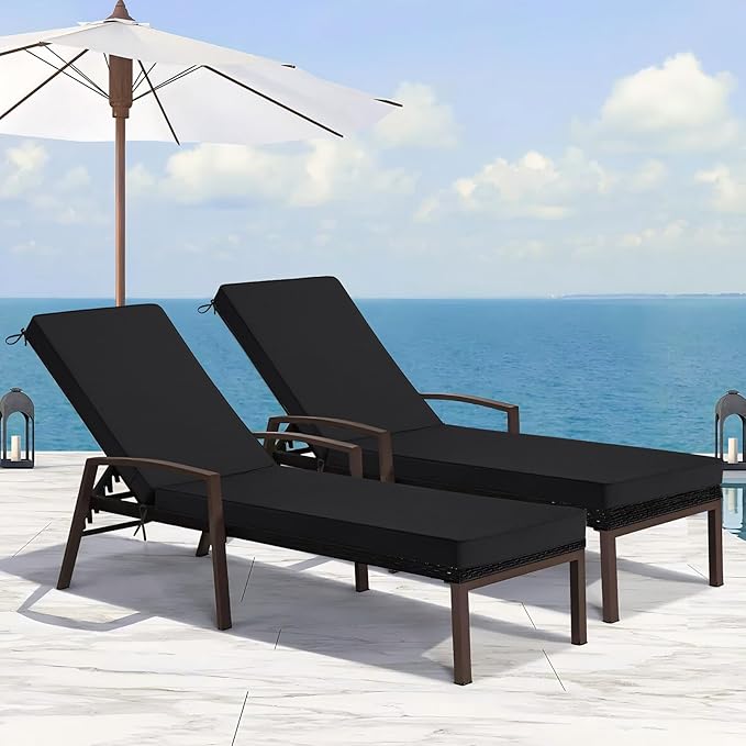 Basic Beyond Chaise Lounge Cushions Outdoor, 3-Layer Waterproof Outdoor
