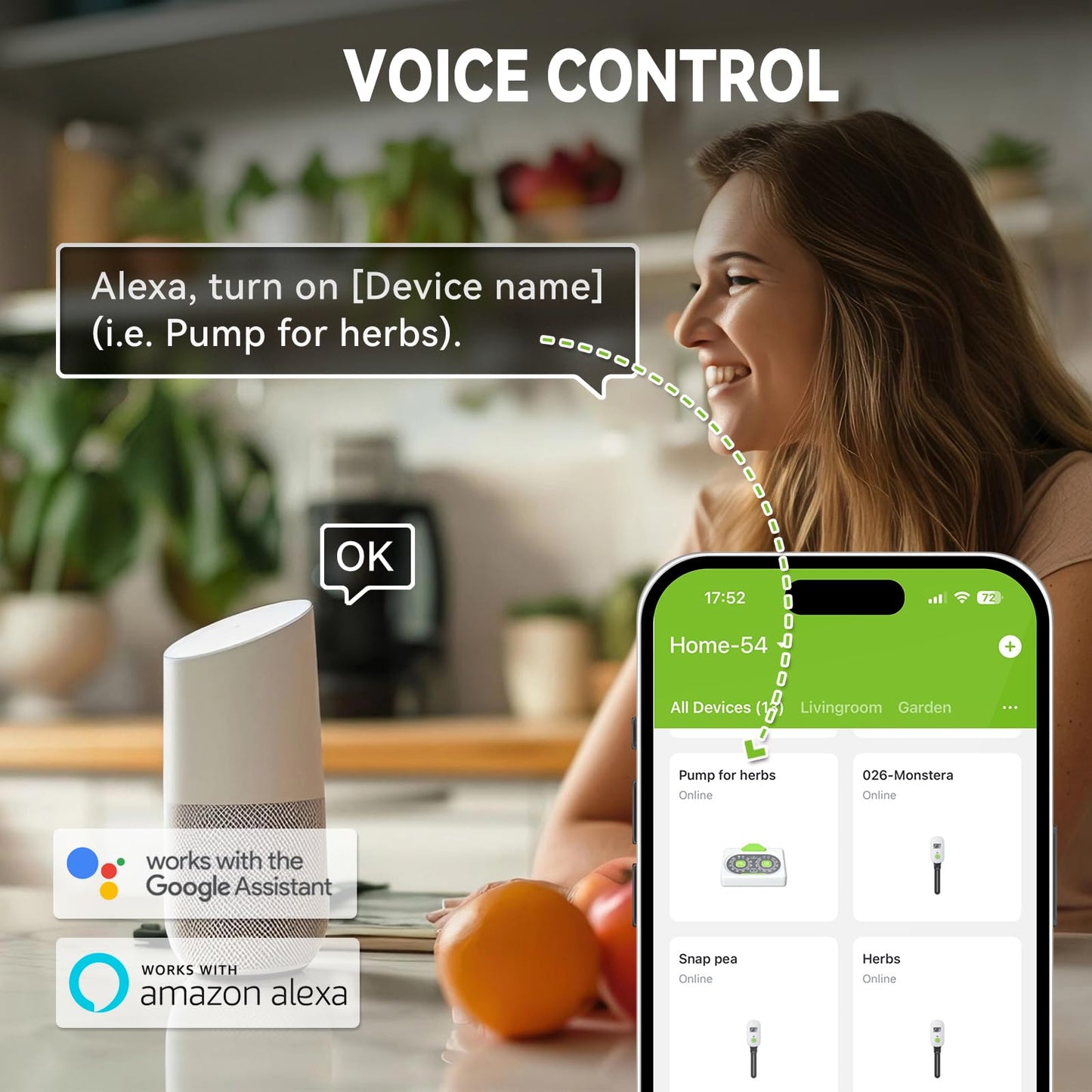 RAINPOINT Smart Drip Irrigation System for Houseplants,WiFi/App Control and Local Control, Dual Powered,Tap Free, Solar auto Watering for Indoor Balcony Grow Tent Water 10-15 Plants