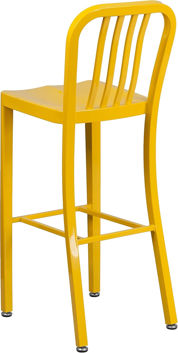 Flash Furniture Gael Commercial Grade 2 Pack 30" High Yellow Metal