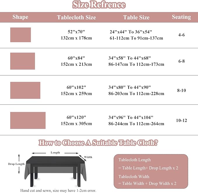 VClife Shabby Chic Pink White Floral Tablecloth