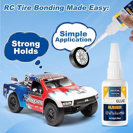 Rubber Glue, 100g Super Glue for Rubber, RC Tires, Shoe Soles, Rubber Adhesive