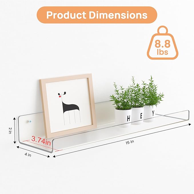 upsimples 6 Pack Acrylic Shelves