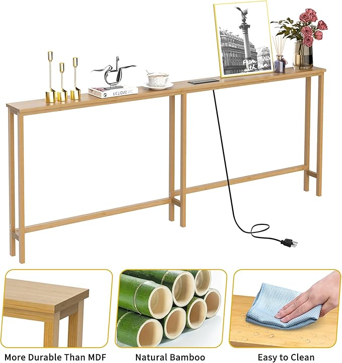 VASMIA 70.9 Inch Narrow Console Table