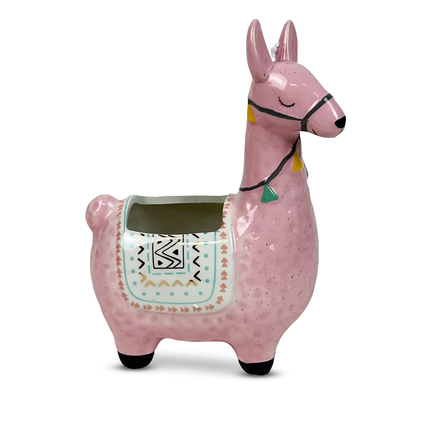 LLOTSA Llamas Ceramic Llama Planter for Succulent Plants Cute Alpaca Decor for Home, Office 8 1/2 Tall with Drain Holes Perfect for Cactus or Small House Plant Decoration (Pink)