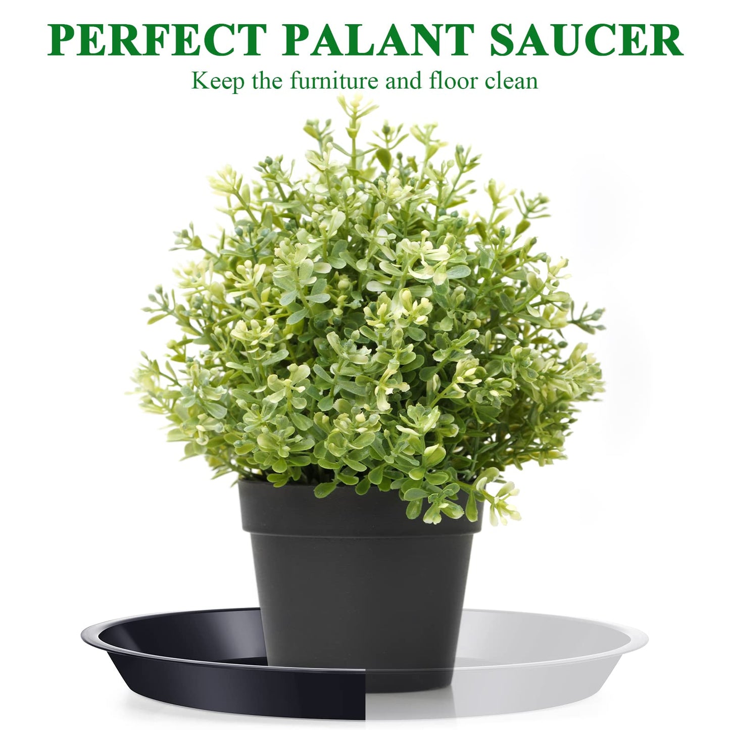 Sawysine 30 Pack Plastic Plant Saucer Round Drip Trays Black Flower Pot Saucers Thick Plant Dish Sturdy Water Tray Heavy Drainage Potted Container for Indoor Outdoor Garden (12 Inches)