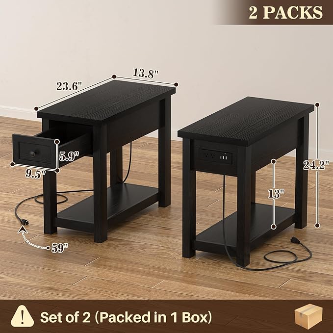 Armocity Narrow End Table Set of 2