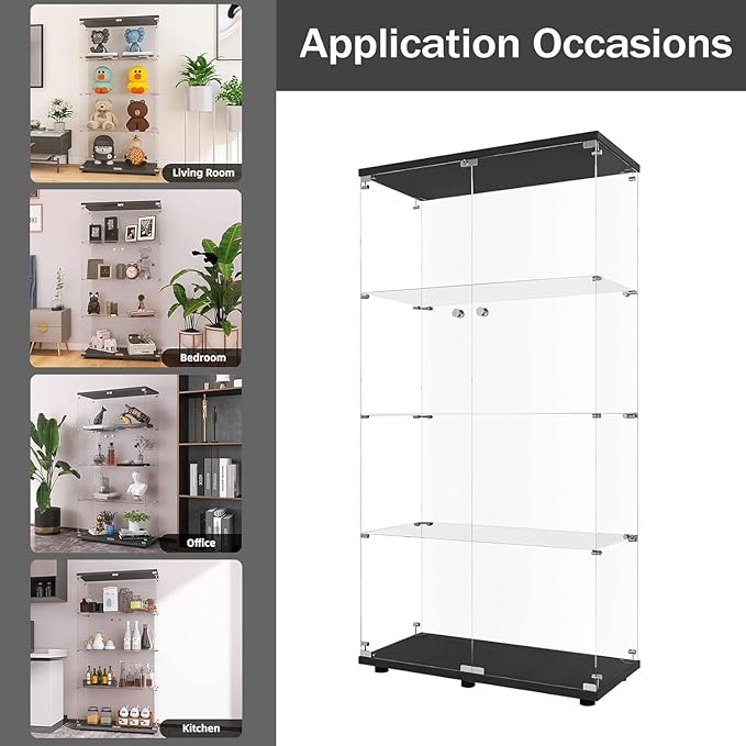 LFT HUIMEI2Y Glass Display Cabinet 4-Shelf