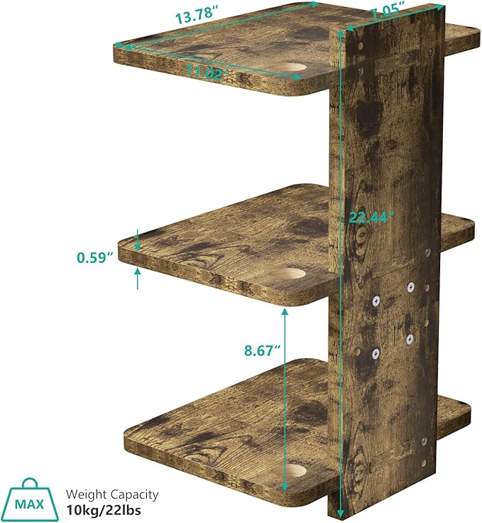WALI Floating TV Shelf, 3 Tier Projector Shelf