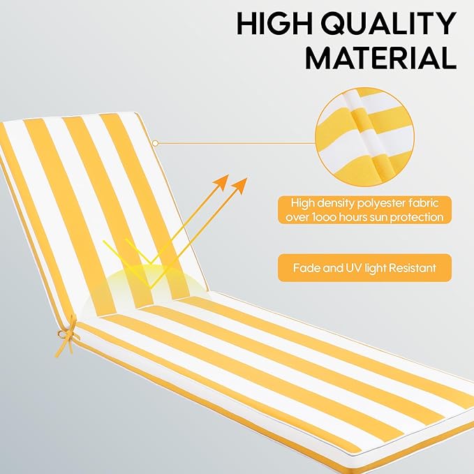 Only choice Chaise Lounge Cushions Outdoor, Fade & Water Resistant Patio Lounge