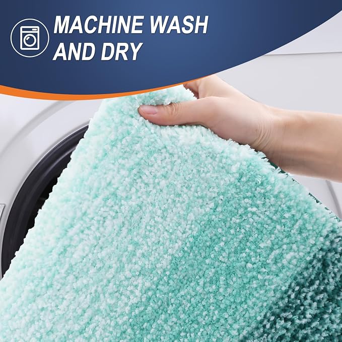 OLANLY Large Bathroom Rugs Mat 44x32, Extra Soft Absorbent Microfiber Bath Rugs, Rubber Backing, Quick Dry, Washable Bath Mat for Bathroom Floor, Tub and Shower, Home Decor Accessories, Blackish Green