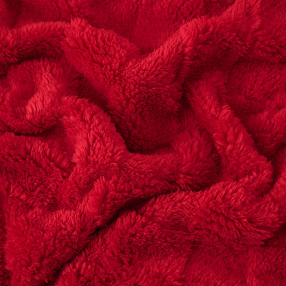 Linecooo Red Fleece Throw Blanket 50”×60”Checkered Design for Couch Sofa