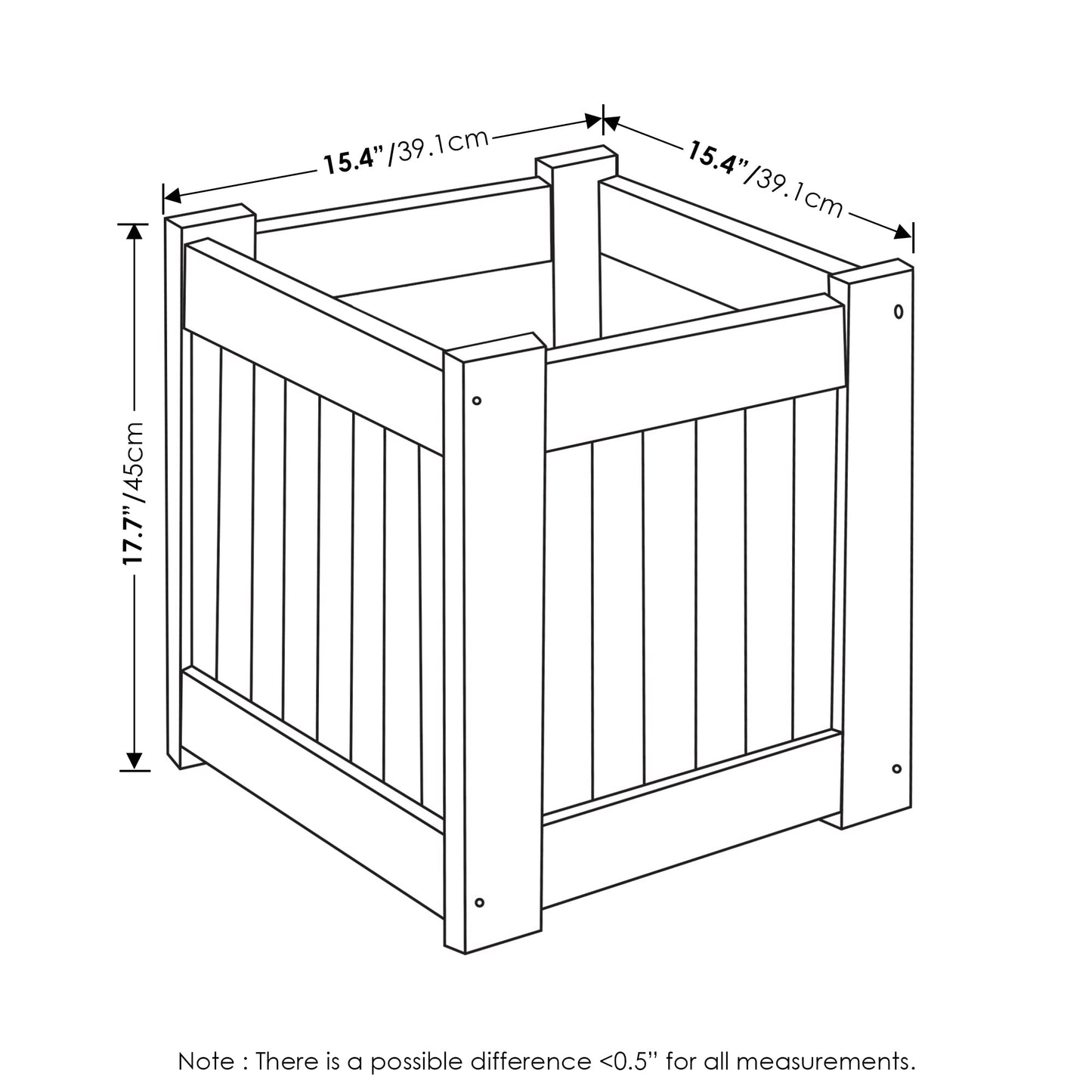 Furinno FG16450 Tioman Hardwood Flower Box, One-Pack, Natural