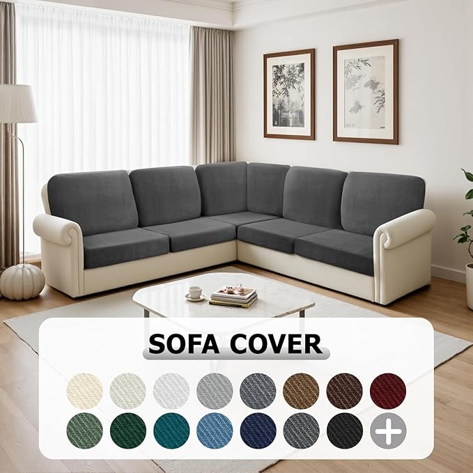 Arfntevss Sectional Couch Covers L Shape Couch Cushion Covers Slipcovers Fitted