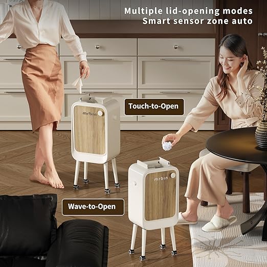 MRBIN Stainless Steel Motion Sensor Trash Can Bathroom