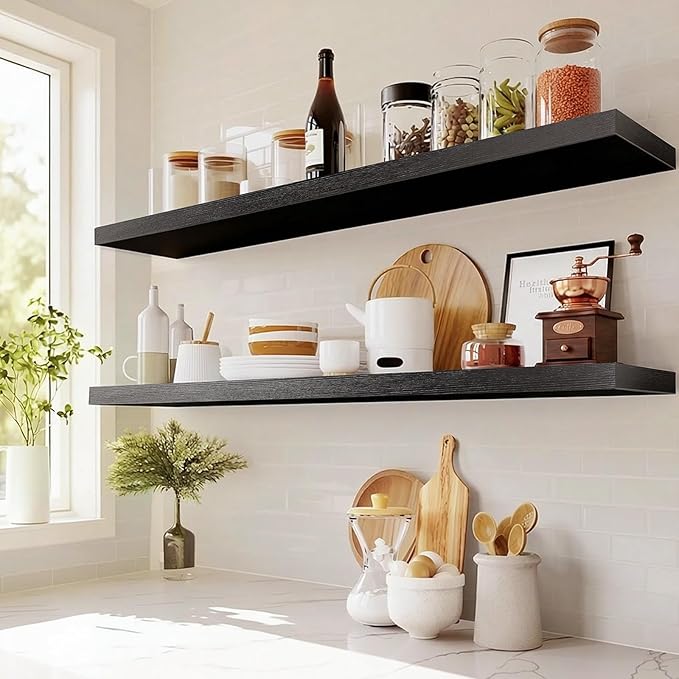AMADA HOMEFURNISHING Floating Shelves Wall Mounted, 47 x 8 Inch Wall Shelves