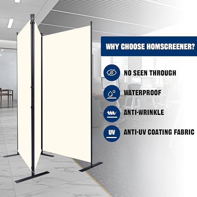 Room Divider 6FT Portable Room Dividers and Folding Privacy Screens, 3 Panel