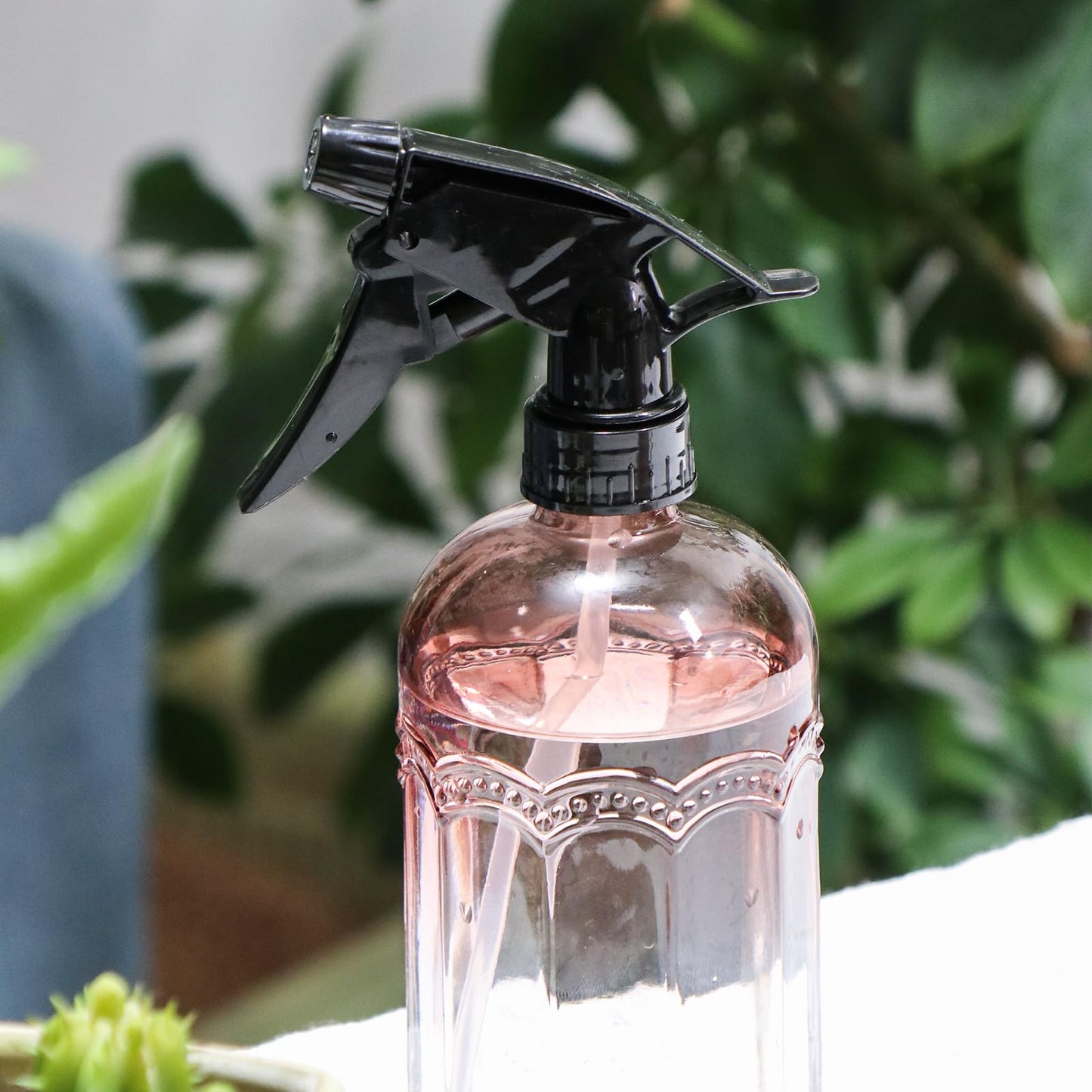 OFFIDIX Watering Can for Indoor Plants Long Spout Metal Stainless Steel 21 oz Small Watering Can with 14 oz Glass Plant Mister Spray Bottle for Plants Bonsai