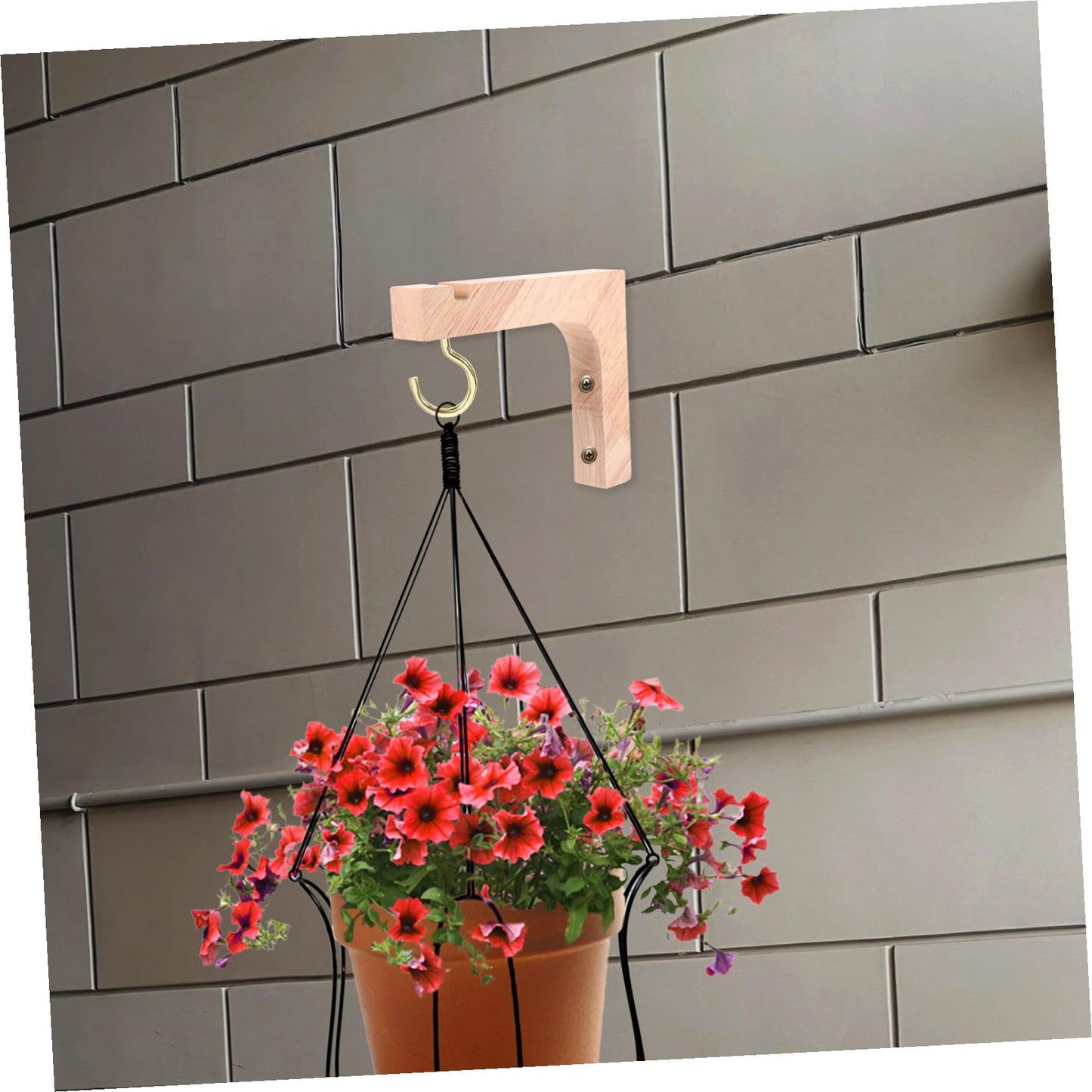 VICASKY Wood Hooks for Hanging Plants 2pcs Indoor Plant Hanger Brackets Wooden Wall Mount Heavy Duty for Garden Porch and Outdoor Use