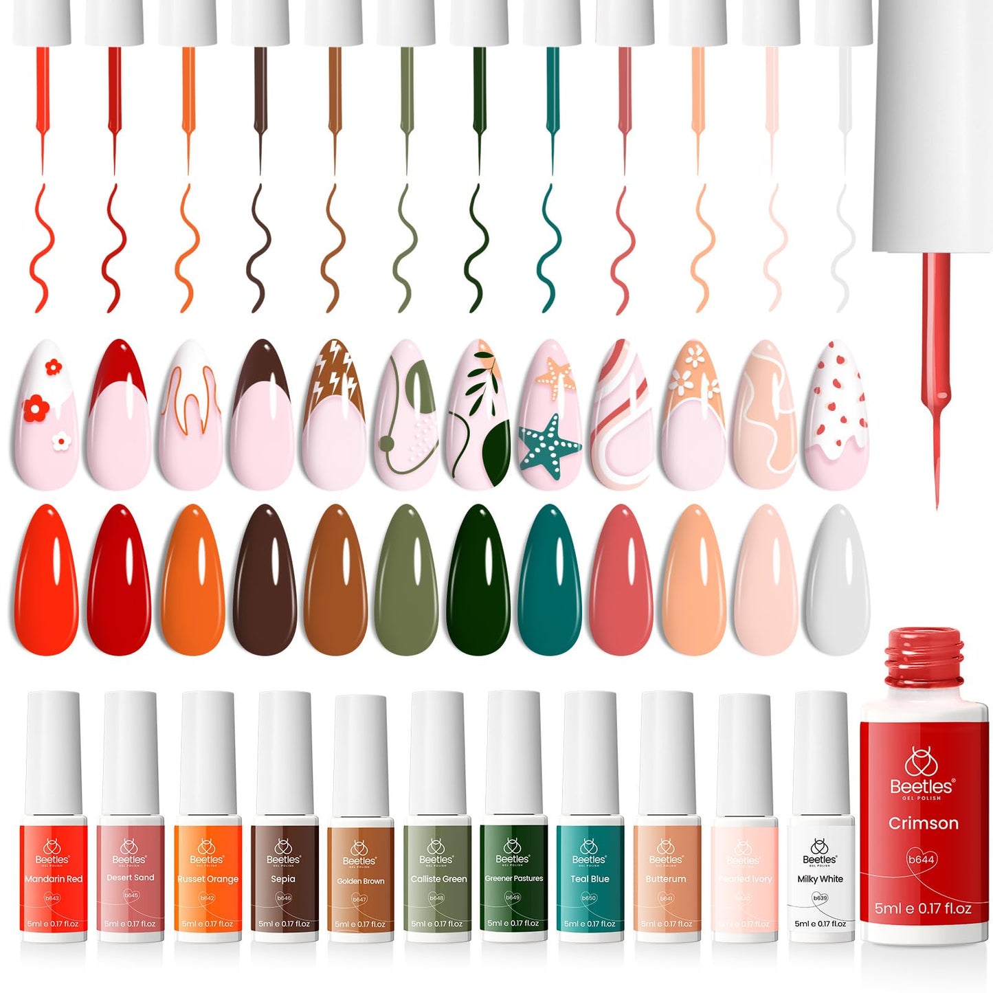 Beetles Nail Stamp 3Pcs Silicone French Tip Nail Stamp Kit with Replacement Nail Stamper Heads and Scrapers Soft Silicone Nail Printing Tool for Home Manicure Diy Nail Art Salon Gifts for Girls